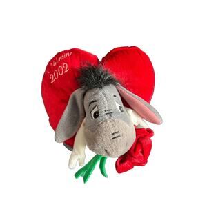 Disney Parks Eeyore Valentines beanie vintage plush figure 2002 EUC